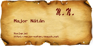Major Nátán névjegykártya